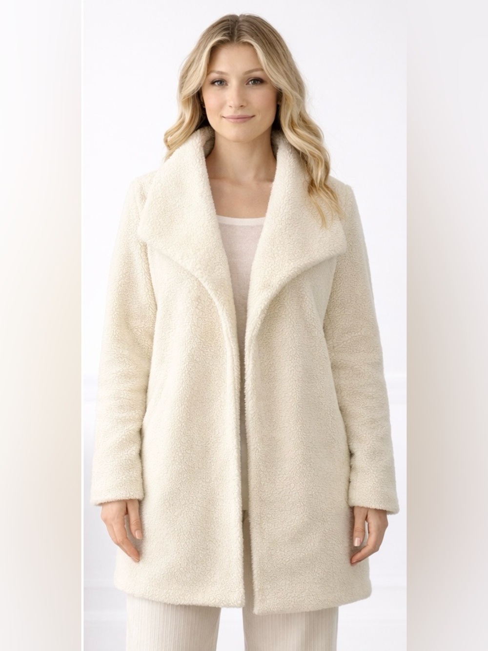 Dynamite Cream Teddy Sherpa Coat